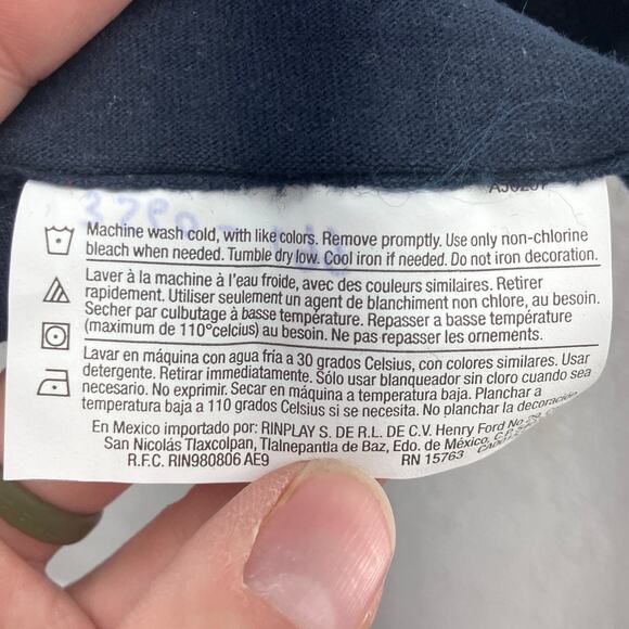 Champion Navy Blue White Spell Out Embroidered Logo Short Sleeve Crew Tee Shirt - Picture 7 of 8